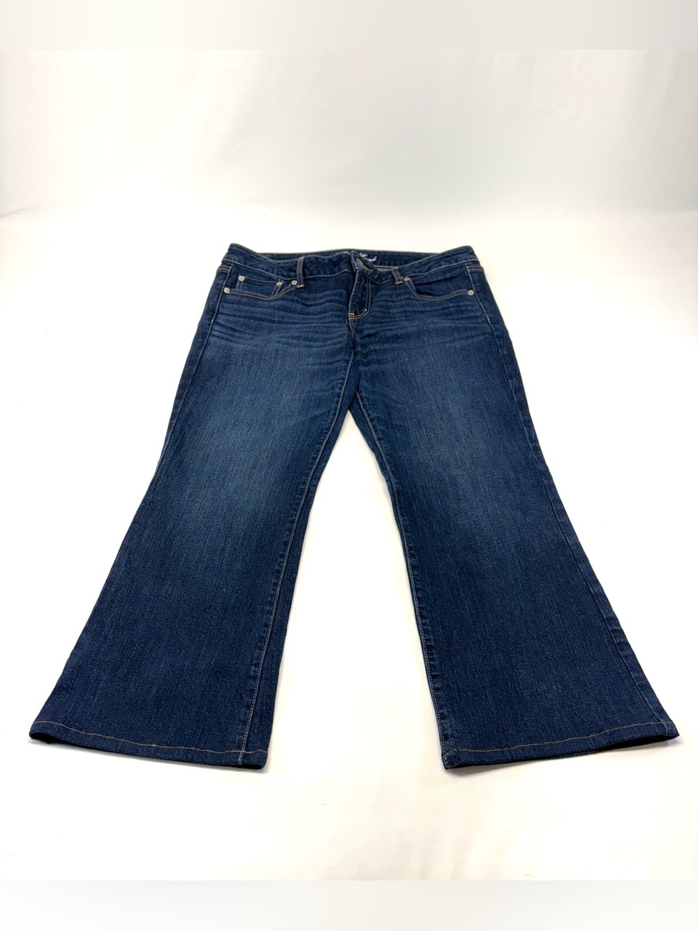 American Eagle Kick Bootcut Jeans Dark Wash Size 14 Short / Crop - Like New!